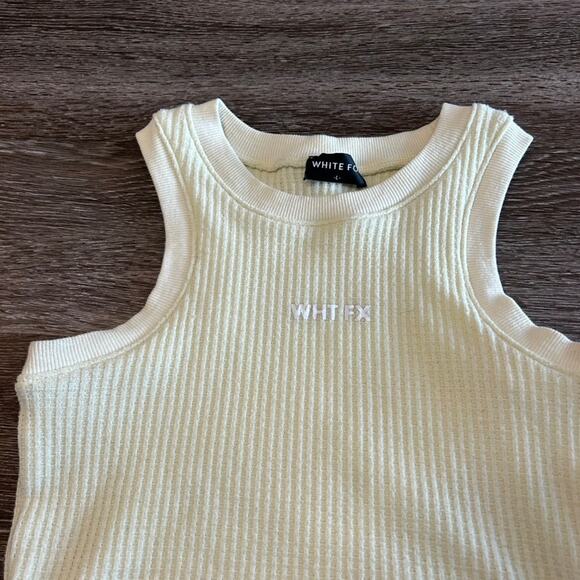 White Fox Boutique WHT FX Ribbed Cropped Tank Top Butter Yellow Size Large - Picture 5 of 13